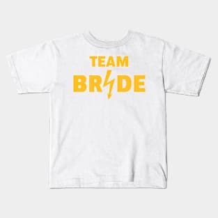 Team Bride Flash (Hen Night / Bachelorette Party / Gold) Kids T-Shirt